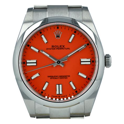 rolex 41mm coral red|rolex oyster perpetual 100 feet.